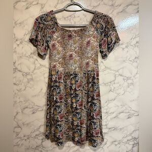 O'Neill Pink and Green Off Shoulder Sundress